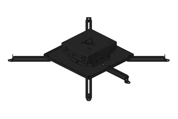 Универсальное потолочное крепление Wize Pro [PR10XL] для проектора с микрорегулировками, макс.расстояние между крепежными отверстиями 953 мм, наклон +/-15°, поворот +/-5 °, вращение 360°, до 100 кг, черн.