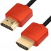 Greenconnect Кабель SLIM 3.0m HDMI 2.0, красные коннекторы Slim, OD3.8mm, HDR 4:2:2, Ultra HD, 4K 60 fps 60Hz, 3D, AUDIO, 18.0 Гбит/с, 32/32 AWG, GCR-51601 Greenconnect HDMI (m) - HDMI (m) 3м