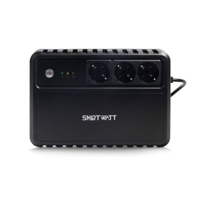 ИБП SMARTWATT UPS SAFE 600 Line-interactive 600VA/360W Brick (Euro x3, LED, 255x175x93(мм), 4,2 кг, гарантия 24мес. (ИБП