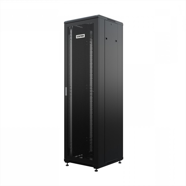 Шкаф напольный универсальный серверный ONTEK TC 18U 600х600мм, 4 профиля 19, двери перфорированная и перфорированная, боковые стенки съемные, регулируемые опоры, разобранный, черный RAL 9005