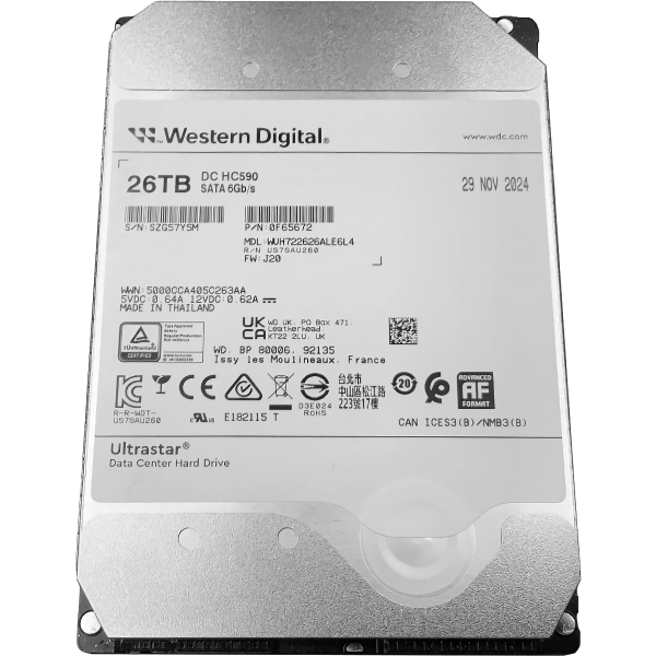 Жесткий диск WD Ultrastar DC HC590 26Tb WUH722626ALE6L4