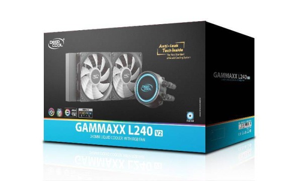 Комплект водяного охлаждения DEEPCOOL GAMMAXX L240 RGB V2 (универсальный, 240W, 18-30 dB, 500-1800 rpm, 2x120мм, (3+4) p