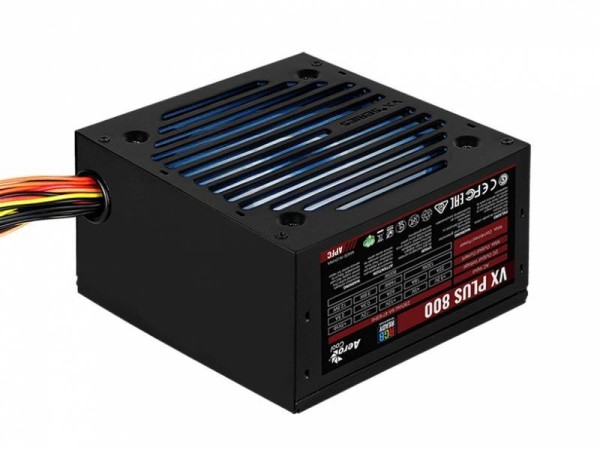 Блок питания Aerocool VX PLUS 800 RGB <800W, (20+4+4+4) pin, 4x(6+2) pin, 6xSATA, 4xMolex, FDD, 12 см, (4718009150959)
