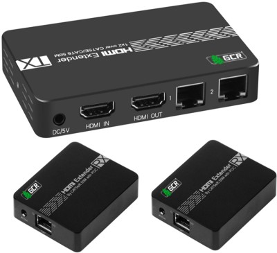 GCR Разветвитель HDMI 1.4 через LAN кабель, 1 x 2 GreenLine, до 50.0m, 1080P 60Hz, EDID, удлинитель ИК Greenconnect HDMI (f) - 2 x HDMI (f)