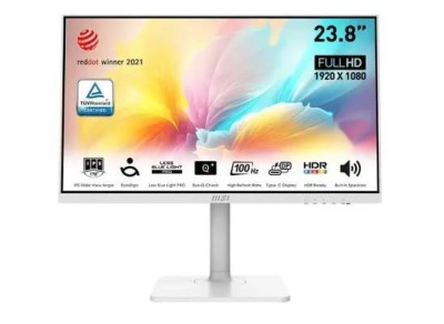 МОНИТОР 23.8" MSI Modern MD2412PW White с поворотом экрана (IPS, 1920x1080, 100Hz, 1ms, 178°/178°, 300 cd/m², 1000:1)