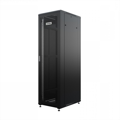 Шкаф напольный универсальный серверный ONTEK TC 18U 600х800мм, 4 профиля 19, двери перфорированная и перфорированная, боковые стенки съемные, регулируемые опоры, разобранный, черный RAL 9005