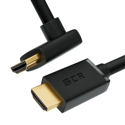 GCR Кабель 1.5m HDMI 2.0, M/M верхний угол, черный нейлон, HDR 4:2:2, Ultra HD, 4K 60 fps 60Hz/5K*30Hz, 3D, AUDIO, 18.0 Гбит/с, 28/28 AWG, GCR-53292 Greenconnect GCR-53292