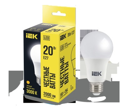 Лампа светодиодная IEK LLE-A60-20-230-30-E27