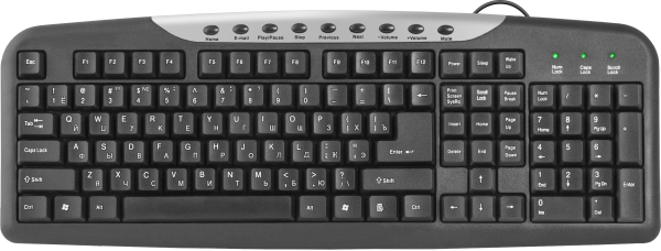 Defender #1 Проводная клавиатура HM-830 RU,черный,полноразмерная Defender #1 HM-830