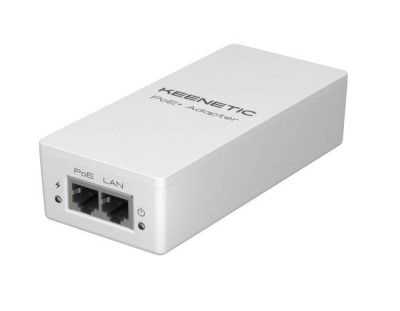Keenetic PoE+ Adapter (KN-4510) Гигабитный адаптер питания PoE+ мощностью 30 Вт, 2x1 Гбит/с: 1xRJ-45, 1xRJ-45+PoE-out