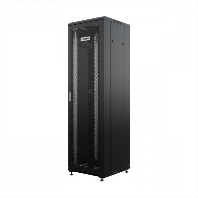 Шкаф напольный универсальный серверный ONTEK TC 22U 600х600мм, 4 профиля 19, двери перфорированная и перфорированная, боковые стенки съемные, регулируемые опоры, разобранный, черный RAL 9005