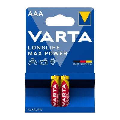 Батарейка Varta LONGLIFE MAX POWER (MAX TECH) LR03 AAA BL2 Alkaline 1.5V (4703) (2/20/100) VARTA 04703101412