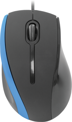 Defender #1 Проводная оптическая мышь MM-340 черный+синий,3 кнопки,1000 dpi Defender MM-340 черный+синий