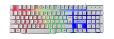 Defender Игровая клавиатура проводная Neros GK-147 RU,белый,радуж.,104 кн,FN,1.8м