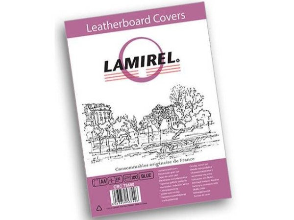 Обложки Lamirel Delta A4, картонные, с тиснением под кожу , цвет: синий, 230г/м², 100шт