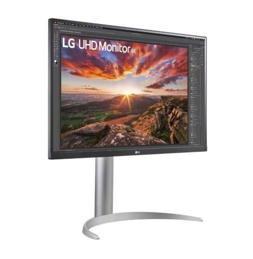 МОНИТОР 27" LG 27UP850K-W Silver-White с поворотом экрана (IPS, 3840x2160, 5 ms, 178°/178°, 400 cd/m, 1200:1, +2хHDMI