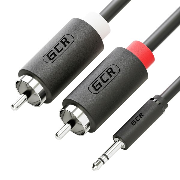 GCR Кабель-переходник аудио 1.5m jack 3,5mm / 2 х RCA , черный, M/M, GCR-51721 Greenconnect GCR-51721