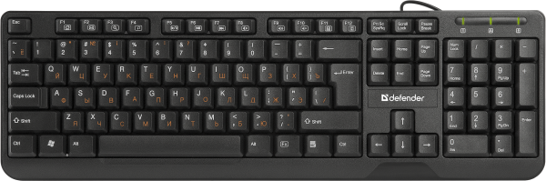 Defender Проводная клавиатура OfficeMate HM-710 RU,черный,полноразмерная USB Defender OfficeMate HM-710