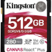 Карта памяти  Kingston 512GB SDXC Canvas React Plus UHS-II 280R/100W U3 V60 Kingston SDR2V6/512GB