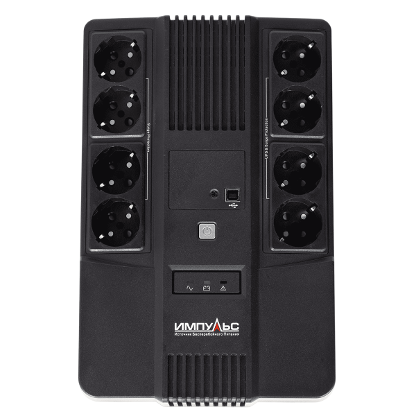 ИБП МАСТЕР 600, 600/360 ВА/Вт, LED, USB, RJ11/RJ45, SCHUKOx8 Импульс MT60102