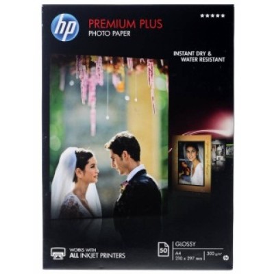 Глянцевая фотобумага HP высшего качества – 50 листов/A4/210 x 297 мм  300г/м2