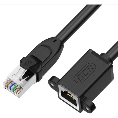 GCR Удлинитель PROF патч-корда прямой 1.0m, FTP медь, кат.6, крепление под винт, никелированный коннектор, T568B, GCR-53716 Greenconnect GCR-53716