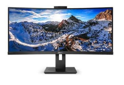 МОНИТОР 34" PHILIPS 346P1CRH/00 Black с поворотом экрана (VA, изогнутый, 3440x1440, 100Hz, 4 ms, 178°/178°, 500 cd/m)