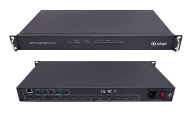 Контроллер видеостены 4K60 HDMI Infobit [iWall 209], 2 входа HDMI, 9 выходов HDMI, с режимом матрицы.
