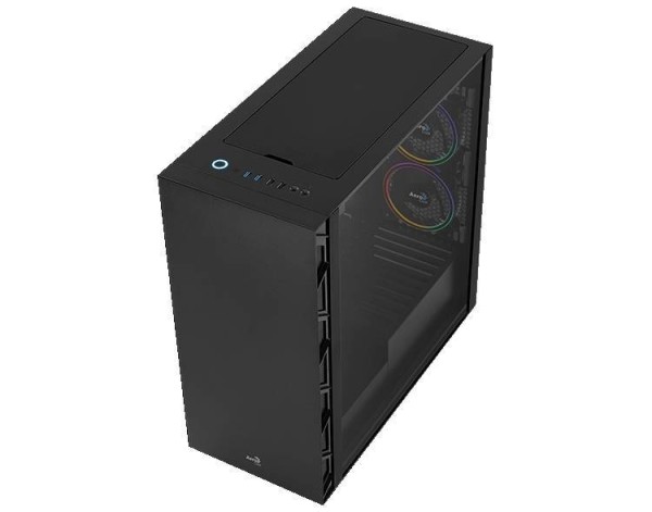 Корпус Aerocool Flo Saturn FRGB-G-BK-v1 (3xUSB, 2xAudio, 5x120 мм FAN, прозрачная стенка-закаленное стекло, ATX, без БП)