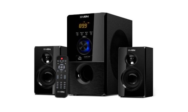 SVEN АС MS-2050, черный (55 Вт, Bluetooth, пульт, дисплей, FM, USB, SD)