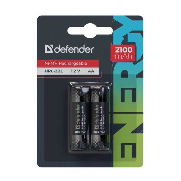 Defender Аккумуляторная батарея HR6-2BL 2100 mAh АА, Ni-MH, блистер, 2 шт.