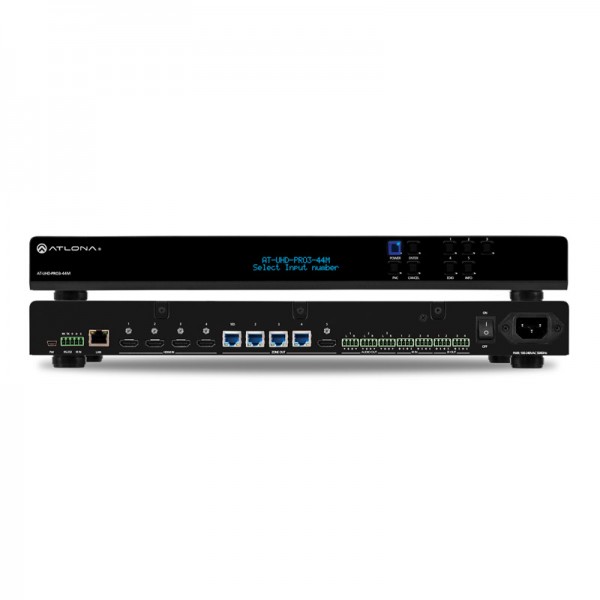 4K UHD 4x4 HDMI по HDBaseT Матричный Коммутатор с PoE, 70/100 м. передача сигналов ATLONA (USA) AT-UHD-PRO3-44M