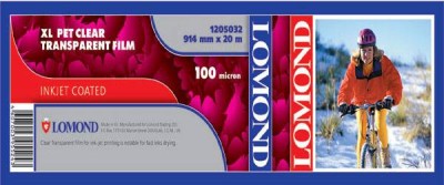 Плёнка LOMOND Pet Clear Film  прозрачная 914мм х 20м  100 мкм  втулка 2"/50,8мм