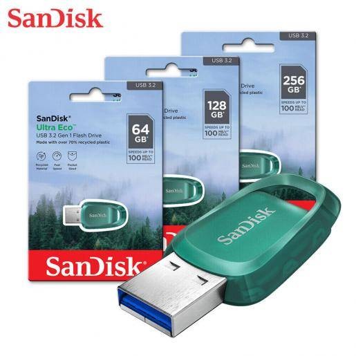 Флеш накопитель 64GB SanDisk CZ96 Ultra Eco, USB 3.2, Blue-Green