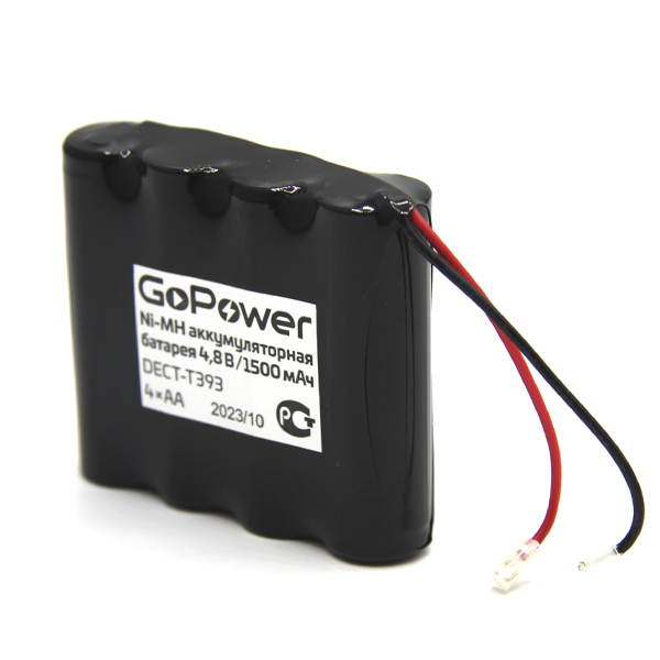 Аккумулятор для радиотелефонов GoPower T393 PC1 NI-MH 1500mAh (1/10/120) Аккумулятор для радиотелефонов GoPower T393 (00-00015313)