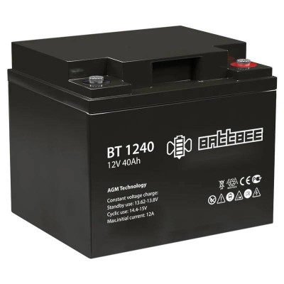 Аккумуляторная батарея Delta (Battbee BT) BT 1240 12В/40Ач, клемма Болт М6 (197х165х170мм (170мм); кг; Срок службы 3лет;