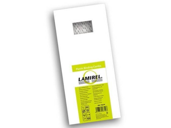 Пружины для переплета пластиковые Lamirel, 19 мм. Цвет: белый, 100 шт в упаковке.