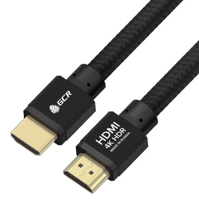 GCR Кабель PROF 5.0m HDMI 2.0, черный ECO Soft капрон, AL корпус черный, HDR 4:4:4, Ultra HD, 4K 60Hz/5K*30Hz, 3D, 18.0 Гбит/с, 28AWG, GCR-54988 Greenconnect GCR-54989, 5 м