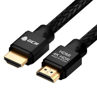 Greenconnect Кабель 0.5m HDMI версия 2.0, HDR 4:2:2, Ultra HD, 4K 60 fps 60Hz/5K*30Hz, 3D, AUDIO, 18.0 Гбит/с, 28/28 AWG, OD7.8mm, тройной экран, BICOLOR нейлон, AL корпус черный, GCR-52211 Greenconnect HDMI (m) 2.0 - HDMI (m) 2.0 0.5м черный