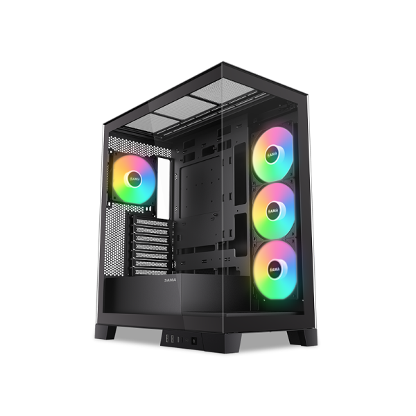 Корпус ПК без блока питания SAMA V50 Black V50-BKADA4X1-GL