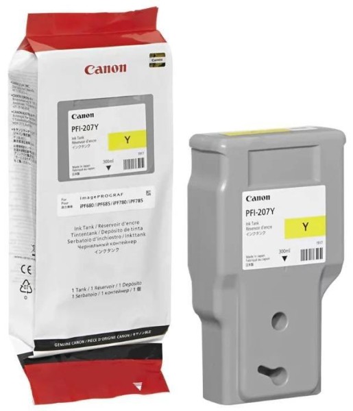 Картридж CANON PFI-207 Y желтый,  300 мл