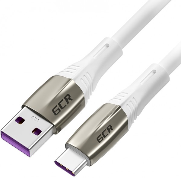 Greenconnect Кабель 0.5m TypeC 60 W, 5A max, быстрая зарядка, белый TPE, корпус relief, белый ПВХ, 28/22 AWG, GCR-52503 Greenconnect USB 2.0 Type-AM - USB 2.0 Type-C (m) 0.5м