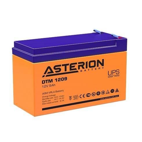 Аккумуляторная батарея Asterion (Delta) DTM 1209 12В/9Ач, клемма F2 (151х65х94мм (100мм); 2,65кг; Срок службы 6лет)