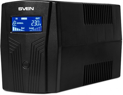 Линейно-интерактивный источник бесперебойного питания SVEN Pro 650, 390вт, 650Ва, 175-280в, 2 евророзетки, 4.4 кг. Sven PRO 650 (LCD, USB)