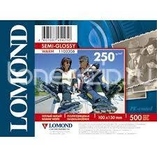 Фотобумага LOMOND для струйной печати, A6, 250 г/м2, 500 листов (Полуглянцевая тепло-белая, микропористая).