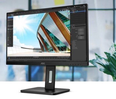 МОНИТОР 23.8" AOC Q24P2Q Black с поворотом экрана (IPS, 2560x1440, 75Hz, 4 ms, 178°/178°, 250 cd/m, 50M:1, +HDMI, +Displ