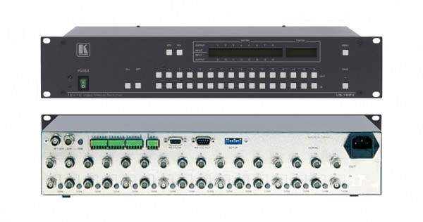 Матричный коммутатор Kramer Electronics VS-162V 16х16 композитных видеосигналов с коммутацией в интервале кадрового гасящего импульса, 100 МГц