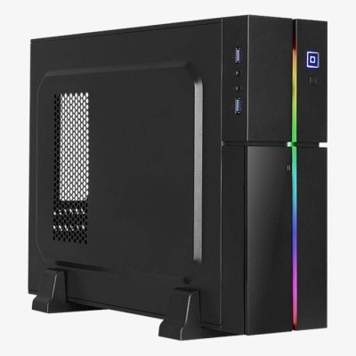 Корпус Aerocool Playa Slim Black Slim Tower(mATX/mini-ITX , без БП, Steel, Plastic,1x80mm FAN RGB) (4718009152175)