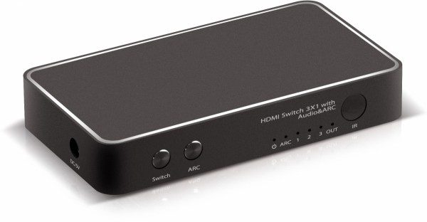 Переключатель HDMI 3 x 1 Greenline, 4Kx2K 30Hz, Пульт ДУ, PiP, GL-v301F Greenconnect HDMI (f) - 3 x HDMI (f)