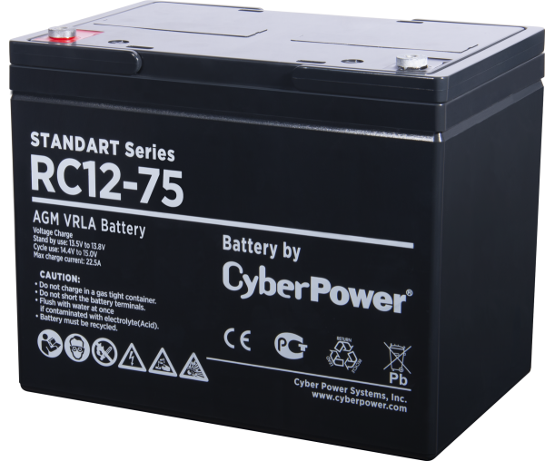 Аккумуляторная батарея SS CyberPower RC 12-75 / 12 В 75 Ач Батарея аккумуляторная для ИБП CyberPower Standart series RС 12-75